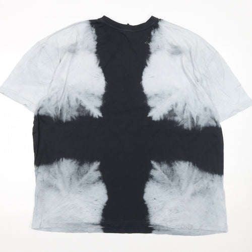 boohooMAN Men's Multicoloured Tie-Dye Crew Neck Cotton T-Shirt M