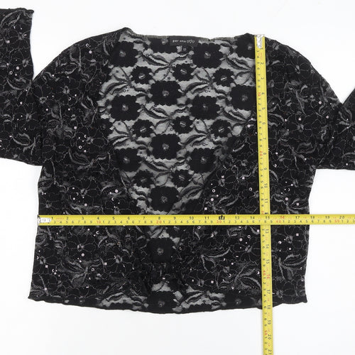 Marks and Spencer Per Una Women’s Black Lace Sequin Cropped Top Size 12