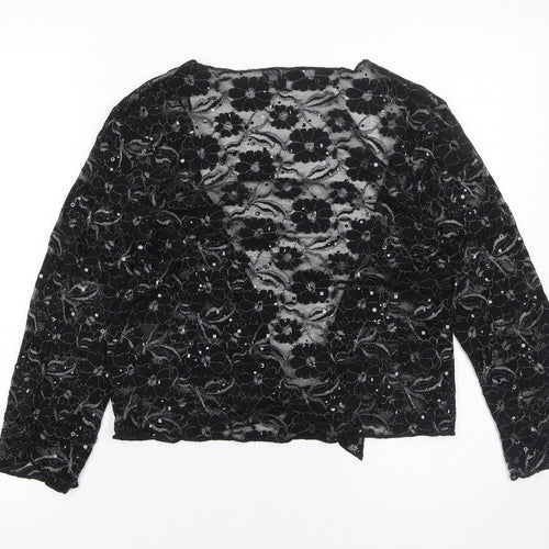 Marks and Spencer Per Una Women’s Black Lace Sequin Cropped Top Size 12