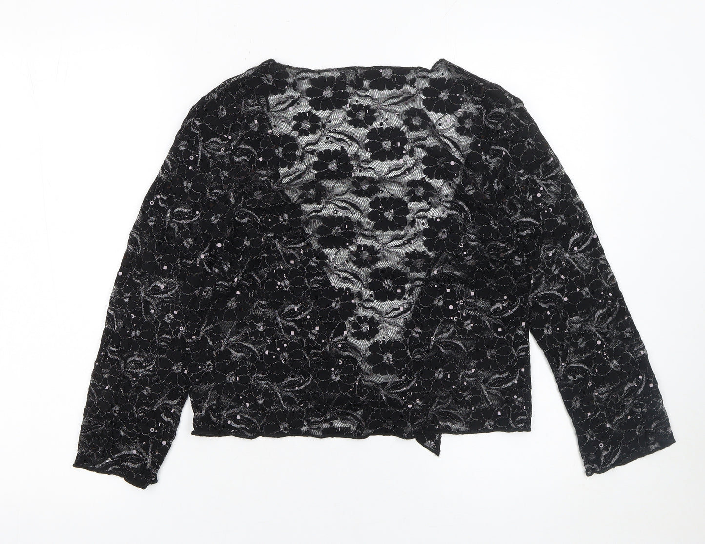 Marks and Spencer Per Una Women’s Black Lace Sequin Cropped Top Size 12