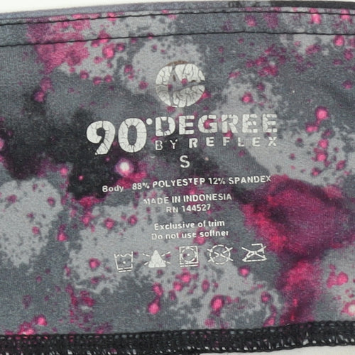 90 Degree by Reflex Womens Black Pink Galaxy Print Ankle Leggings S