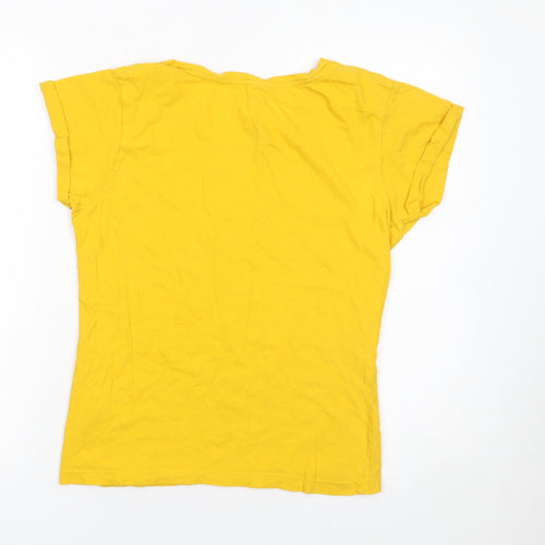 Disney Women's Yellow Pooh Graphic Cotton T-Shirt XS