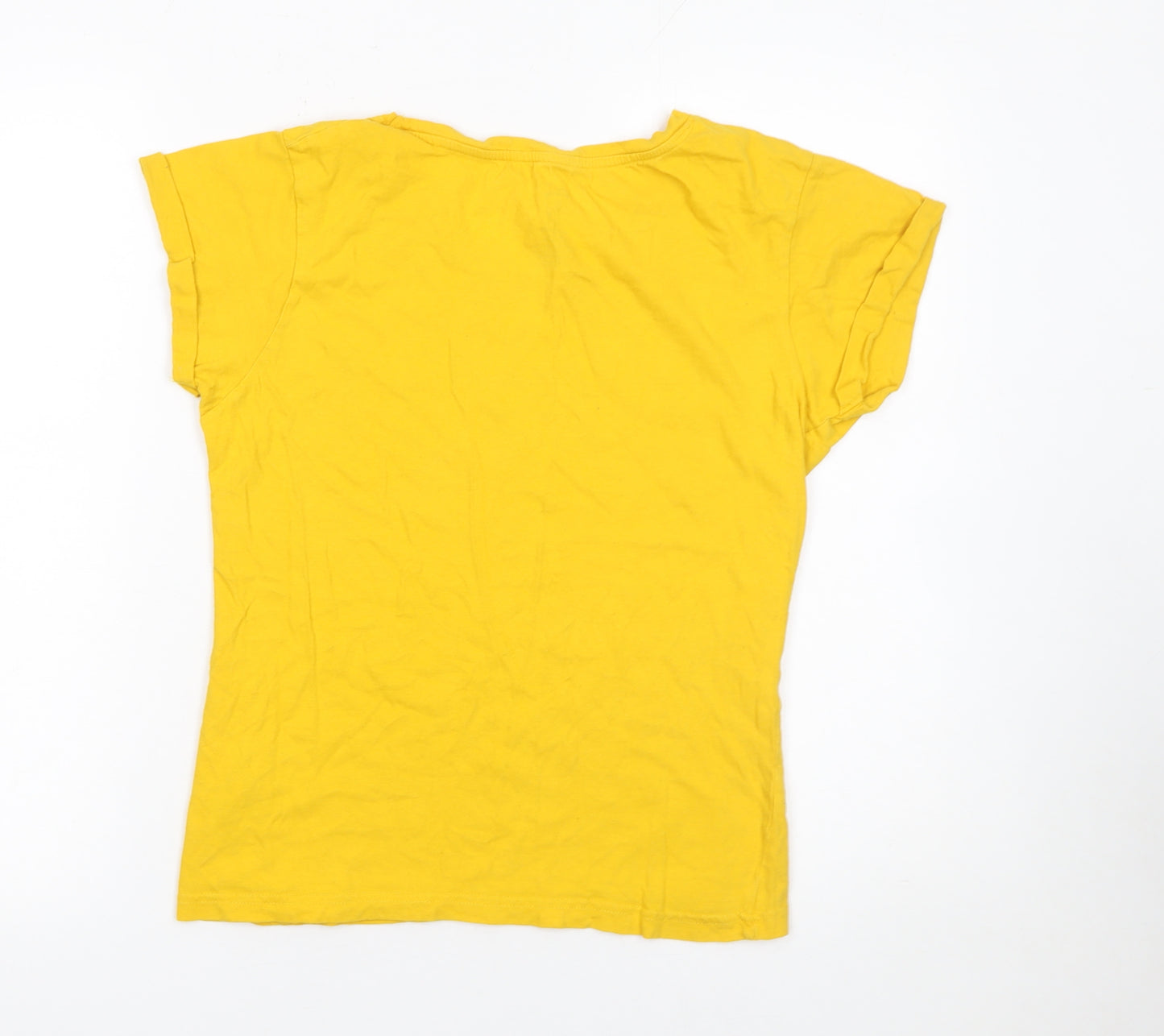 Disney Women's Yellow Pooh Graphic Cotton T-Shirt XS