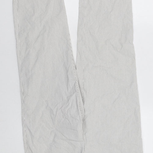 Gallery Women’s Grey Striped Jersey Trousers Size M Regular Fit