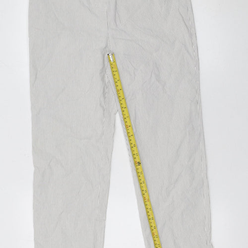 Gallery Women’s Grey Striped Jersey Trousers Size M Regular Fit
