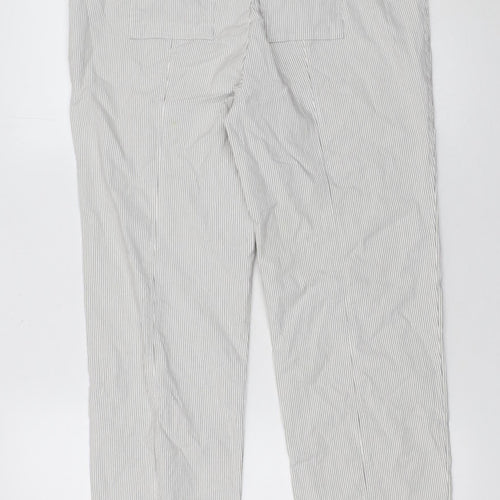 Gallery Women’s Grey Striped Jersey Trousers Size M Regular Fit