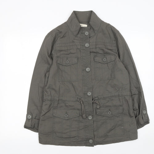 Debenhams Women’s Grey Cotton Military Jacket Size 14