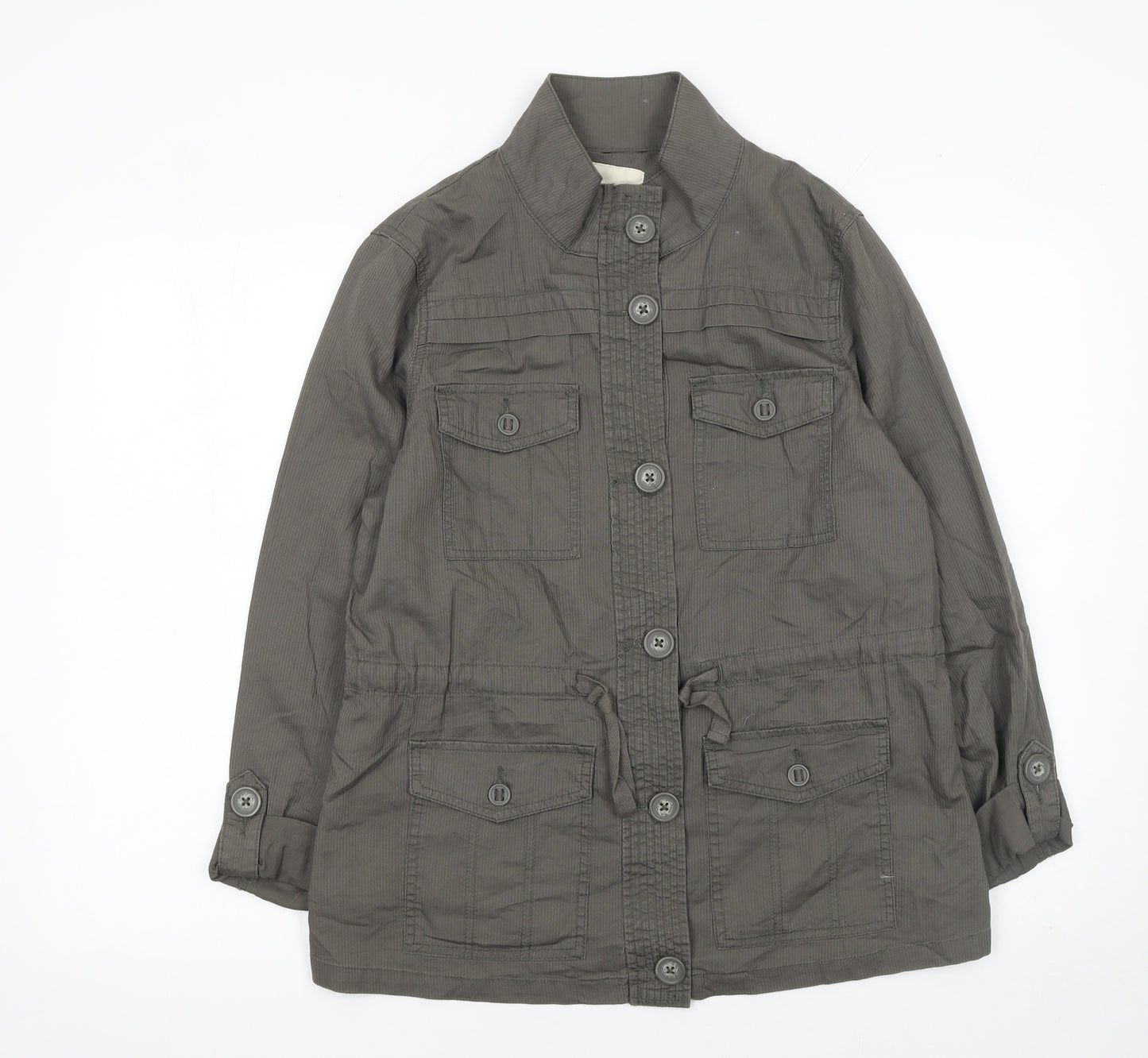 Debenhams Women’s Grey Cotton Military Jacket Size 14
