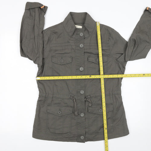 Debenhams Women’s Grey Cotton Military Jacket Size 14