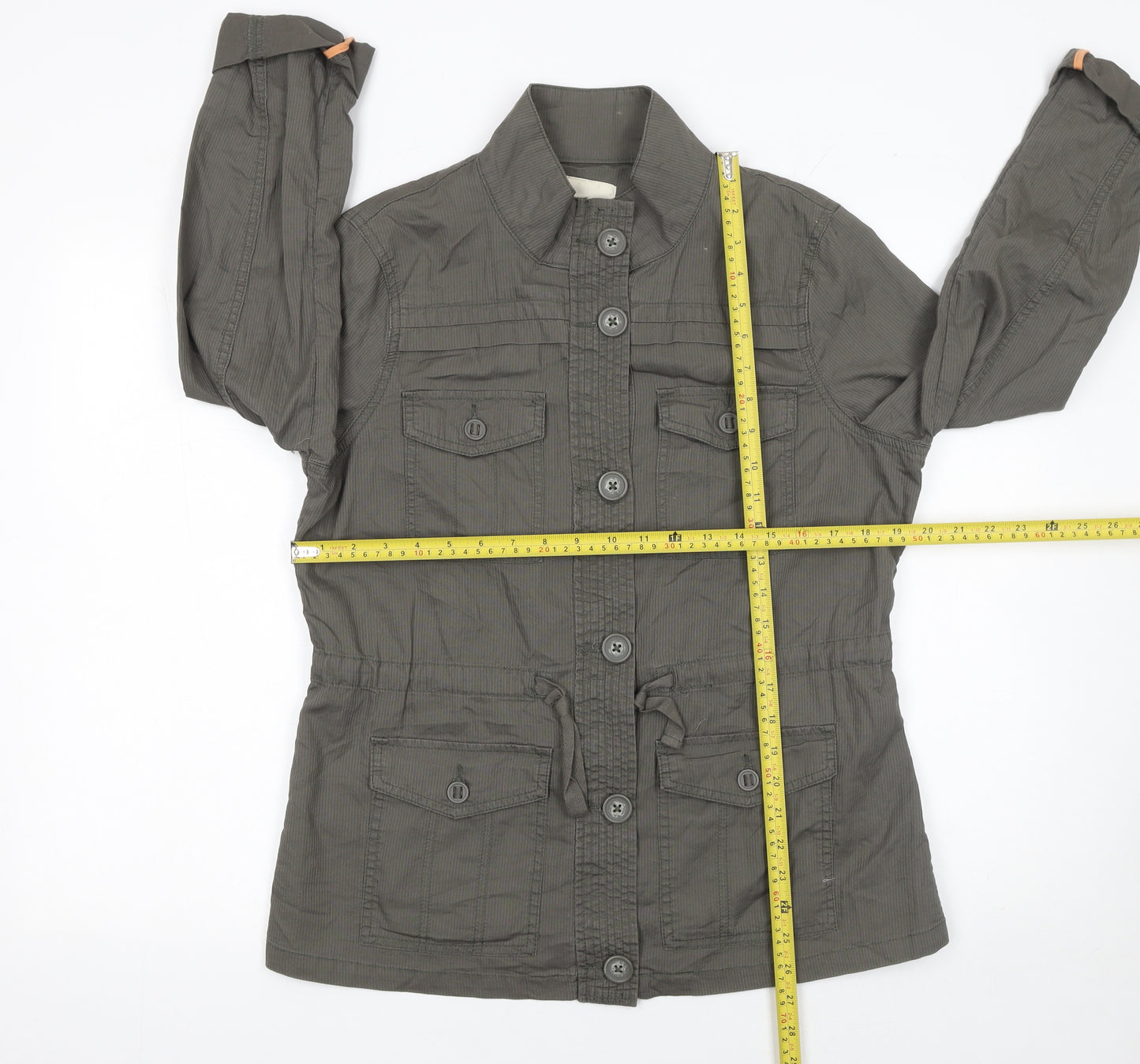 Debenhams Women’s Grey Cotton Military Jacket Size 14