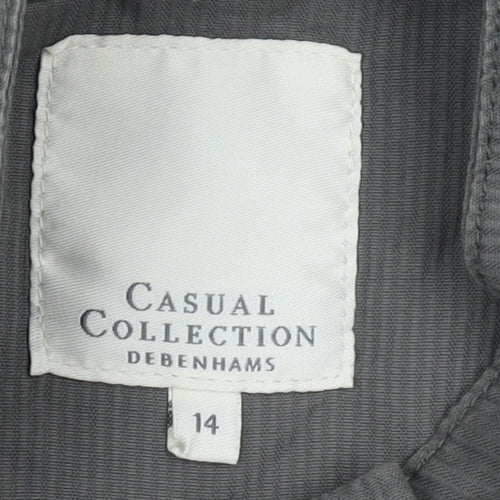 Debenhams Women’s Grey Cotton Military Jacket Size 14