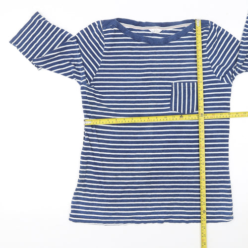 Falmer Heritage Women Blue Striped 3/4 Sleeve Cotton T-Shirt Size 14