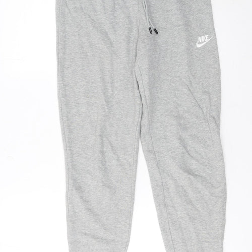 Nike Womens Grey Jogger Trousers Small Regular Fit Cotton Blend