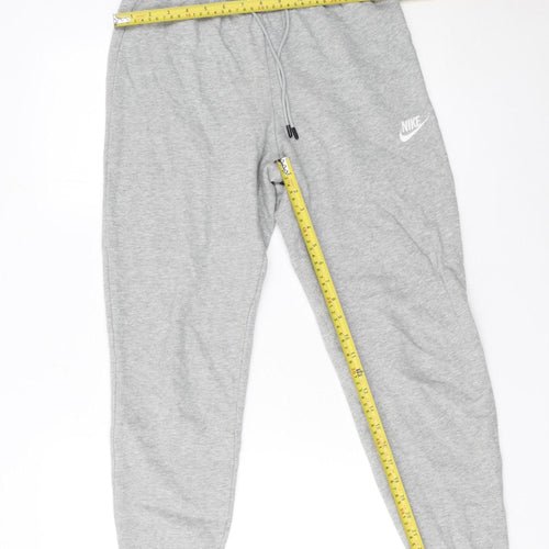 Nike Womens Grey Jogger Trousers Small Regular Fit Cotton Blend