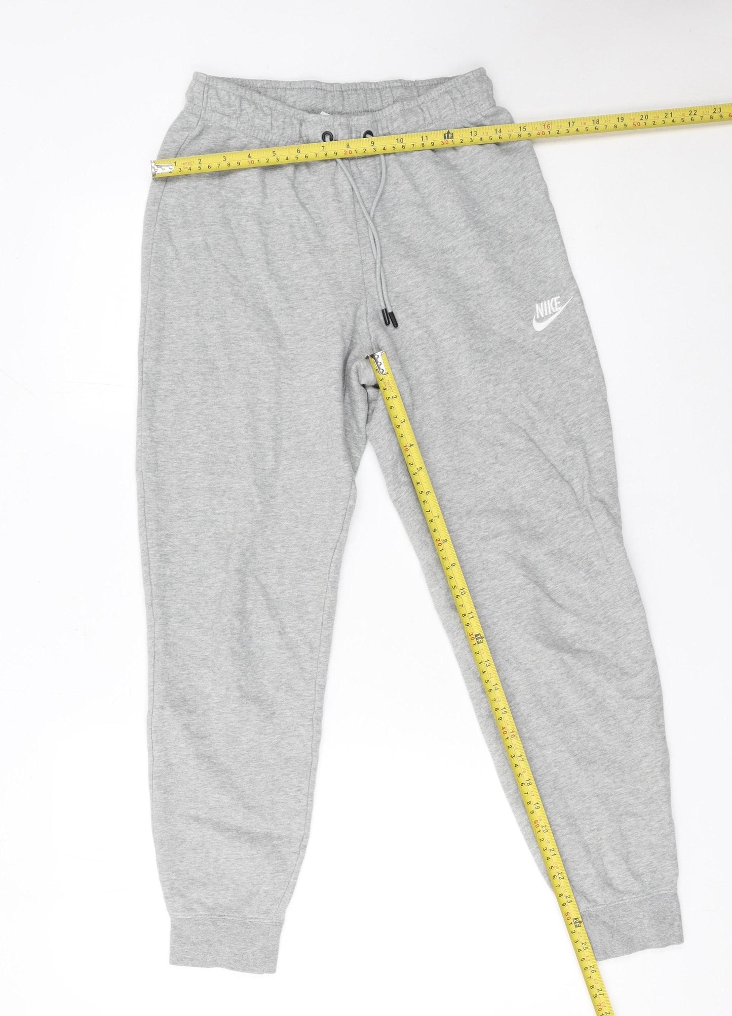Nike Womens Grey Jogger Trousers Small Regular Fit Cotton Blend