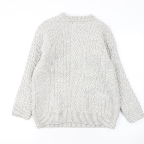 IrelandEye Women Grey Wool Cable Knit Jumper XL