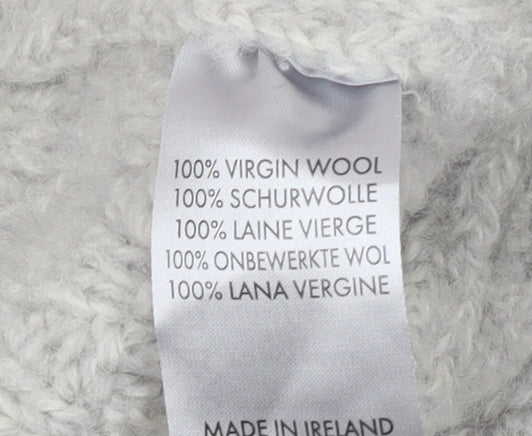 IrelandEye Women Grey Wool Cable Knit Jumper XL