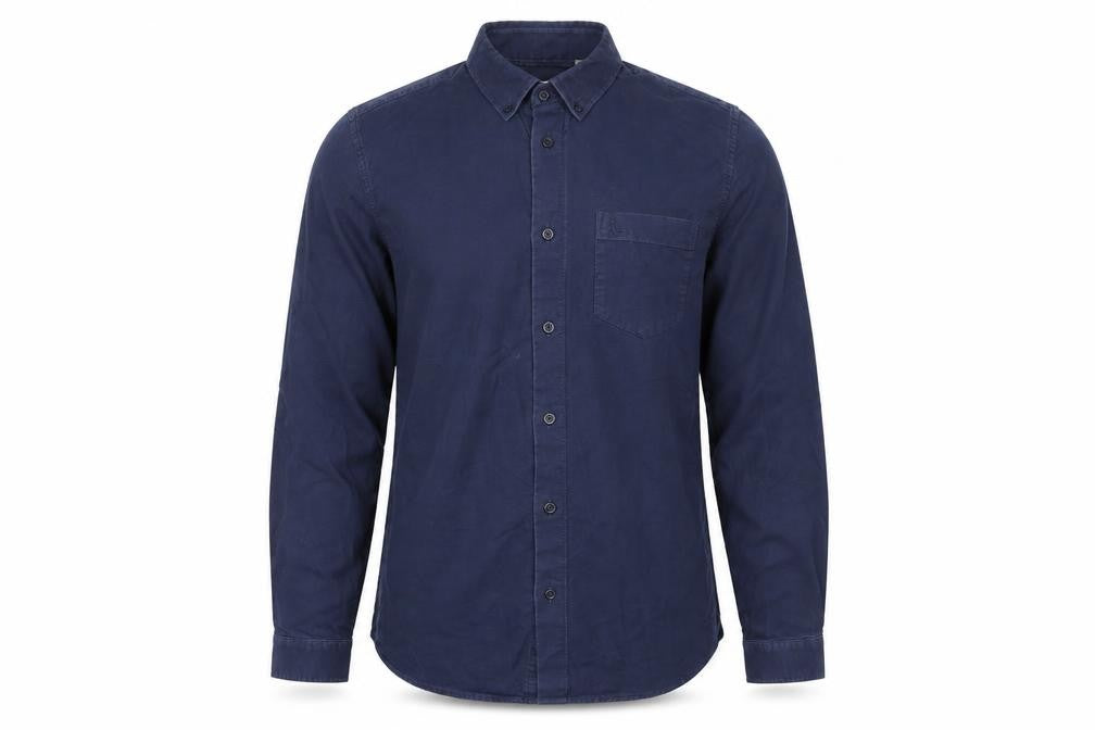 Front view of Jack Wills Men's Blue Medium Button-Down Cotton Shirt