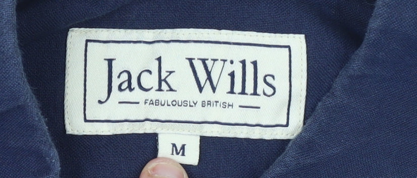 Jack Wills Men's Blue Medium Button-Down Cotton Shirt