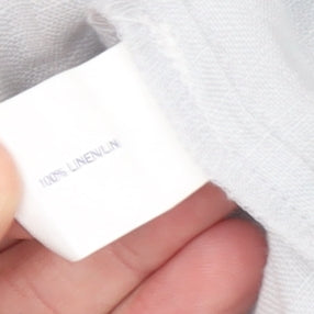 Gap Women’s Grey Linen Button-Up Shirt UK 12 3/4 Sleeve Collared