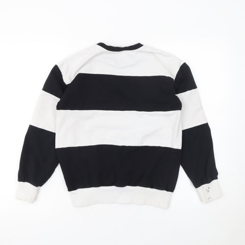 Moschino Teen Boys Black & White Striped Logo Sweatshirt 12 Years