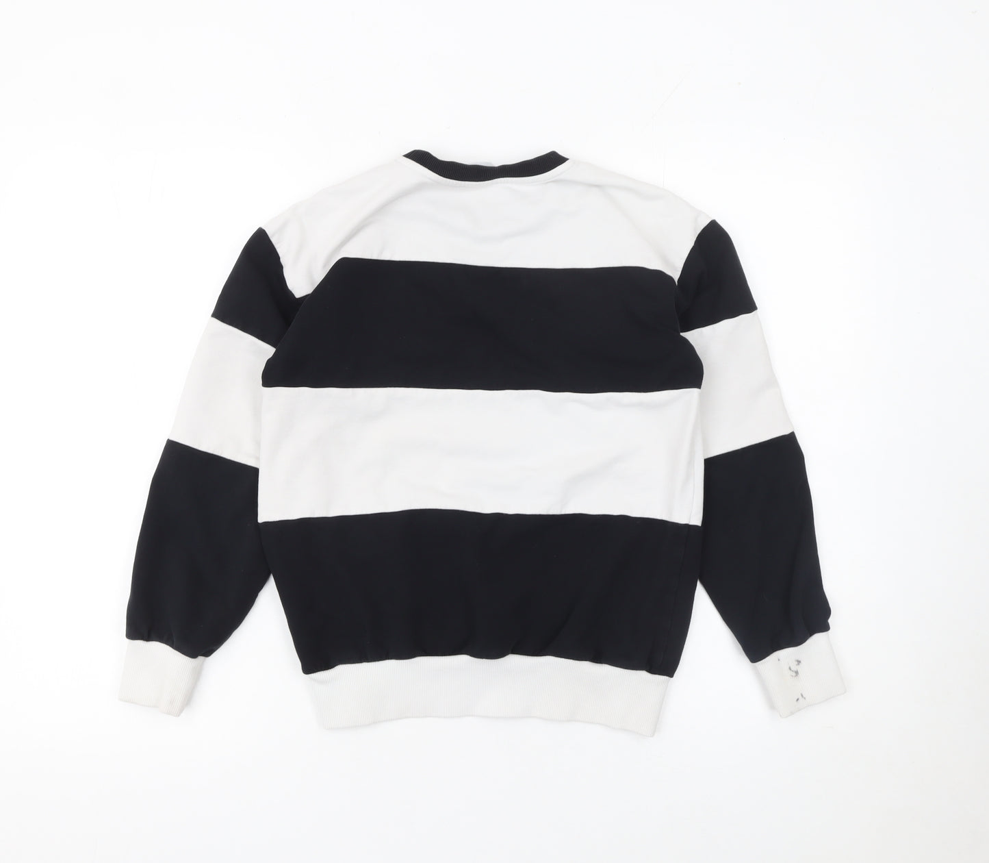 Moschino Teen Boys Black & White Striped Logo Sweatshirt 12 Years