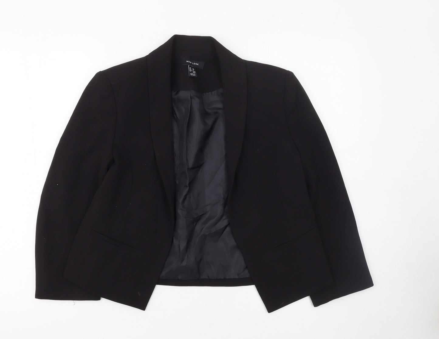 New Look Women’s Black Shawl Collar Blazer UK 12 Tailored Lined Jacket