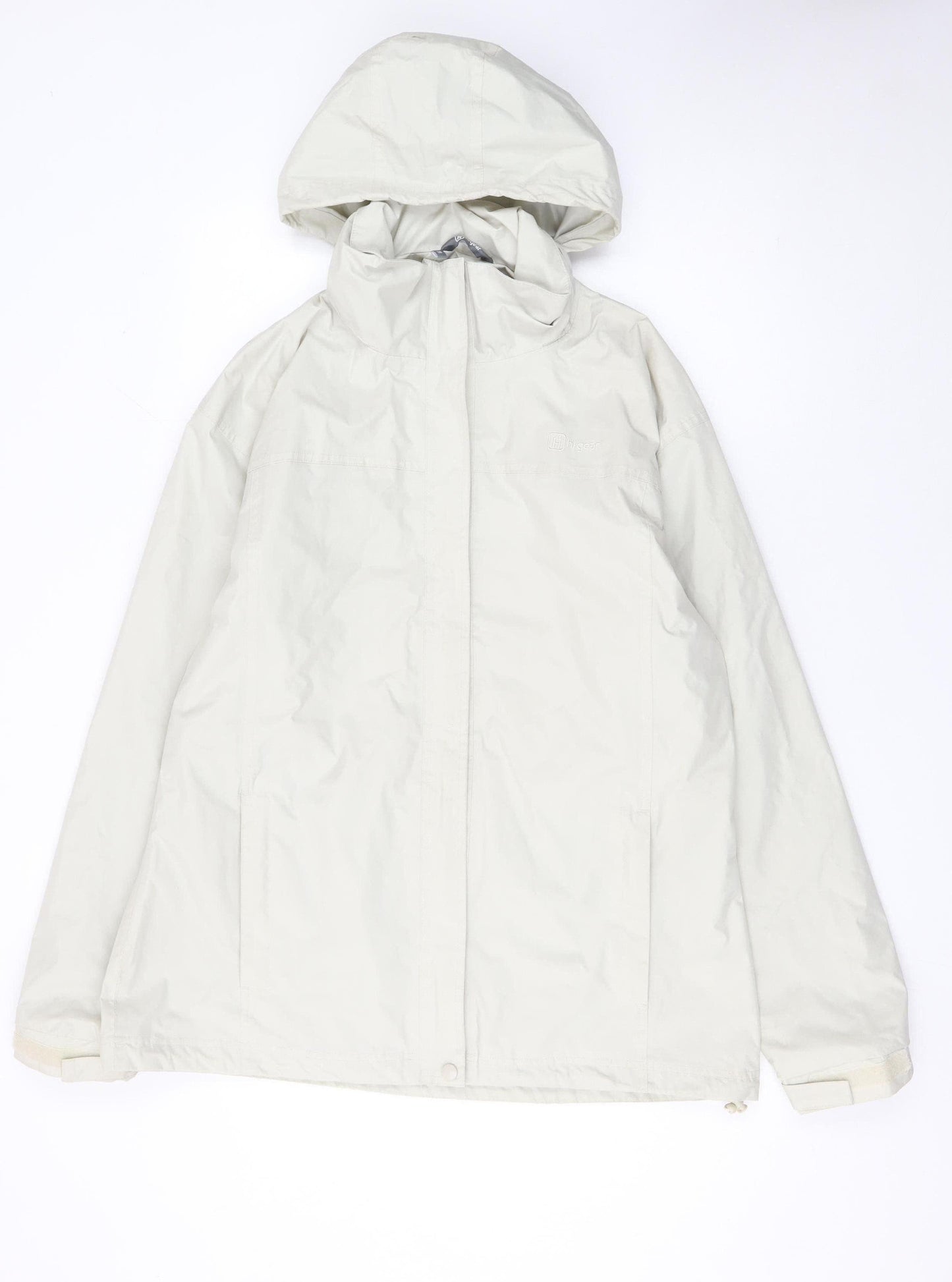 Hi Gear Women Ivory Waterproof Hooded Rain Coat Size 18