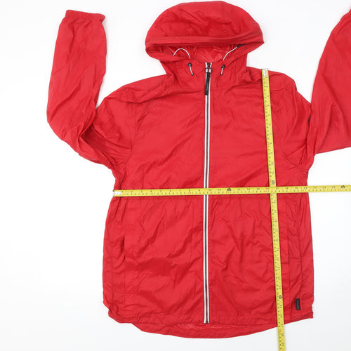 Timberland Womens Red Hooded Lightweight Windbreaker Jacket M