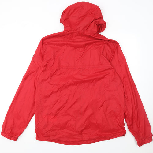 Timberland Womens Red Hooded Lightweight Windbreaker Jacket M