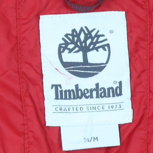 Timberland Womens Red Hooded Lightweight Windbreaker Jacket M