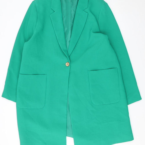 Edit by Max Heys Green Long Single Breasted Blazer Jacket UK 18