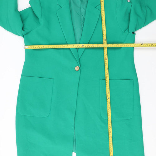 Edit by Max Heys Green Long Single Breasted Blazer Jacket UK 18