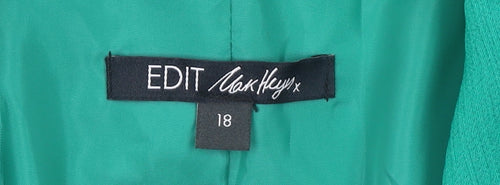 Edit by Max Heys Green Long Single Breasted Blazer Jacket UK 18