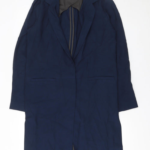 Next Women's Navy Blue Regular Fit Long Blazer Coat Size 10