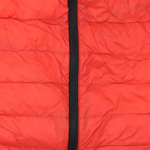 Quechua Women’s Red Hooded Puffer Jacket Size 10 Quilted Warm Outerwear