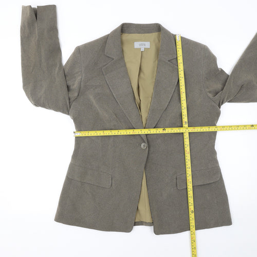 Marks and Spencer Women Beige Blazer UK 16 Single-Breasted Tailored Jacket