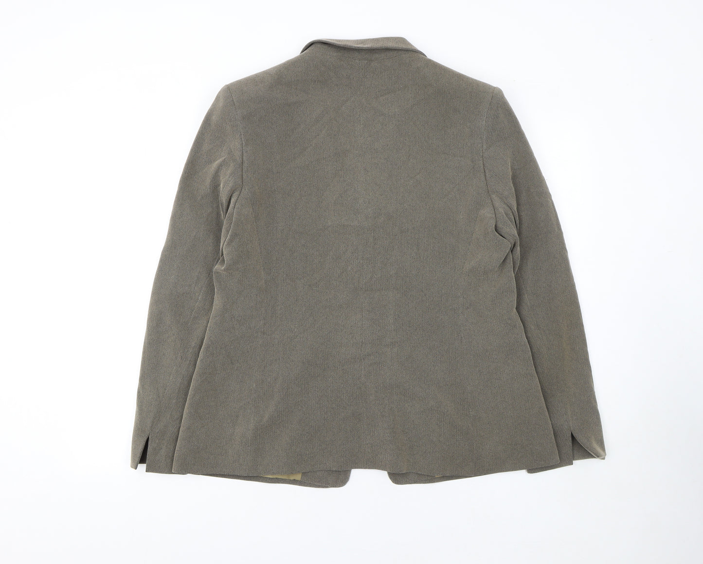 Marks and Spencer Women Beige Blazer UK 16 Single-Breasted Tailored Jacket
