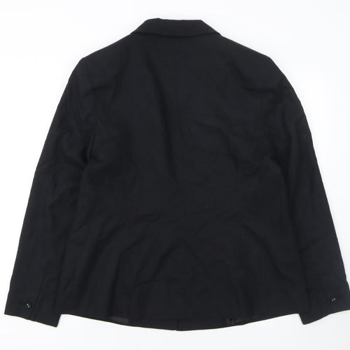 Classic Women's Black Blazer Jacket Size 16 Single Breasted Tailored Workwear