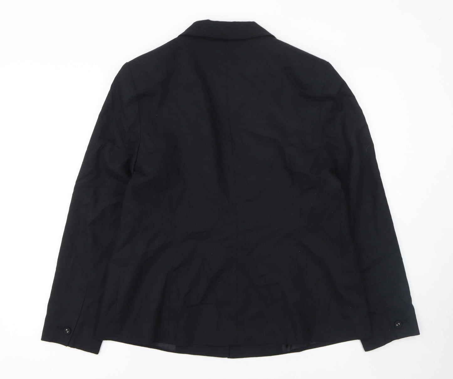 Classic Women's Black Blazer Jacket Size 16 Single Breasted Tailored Workwear