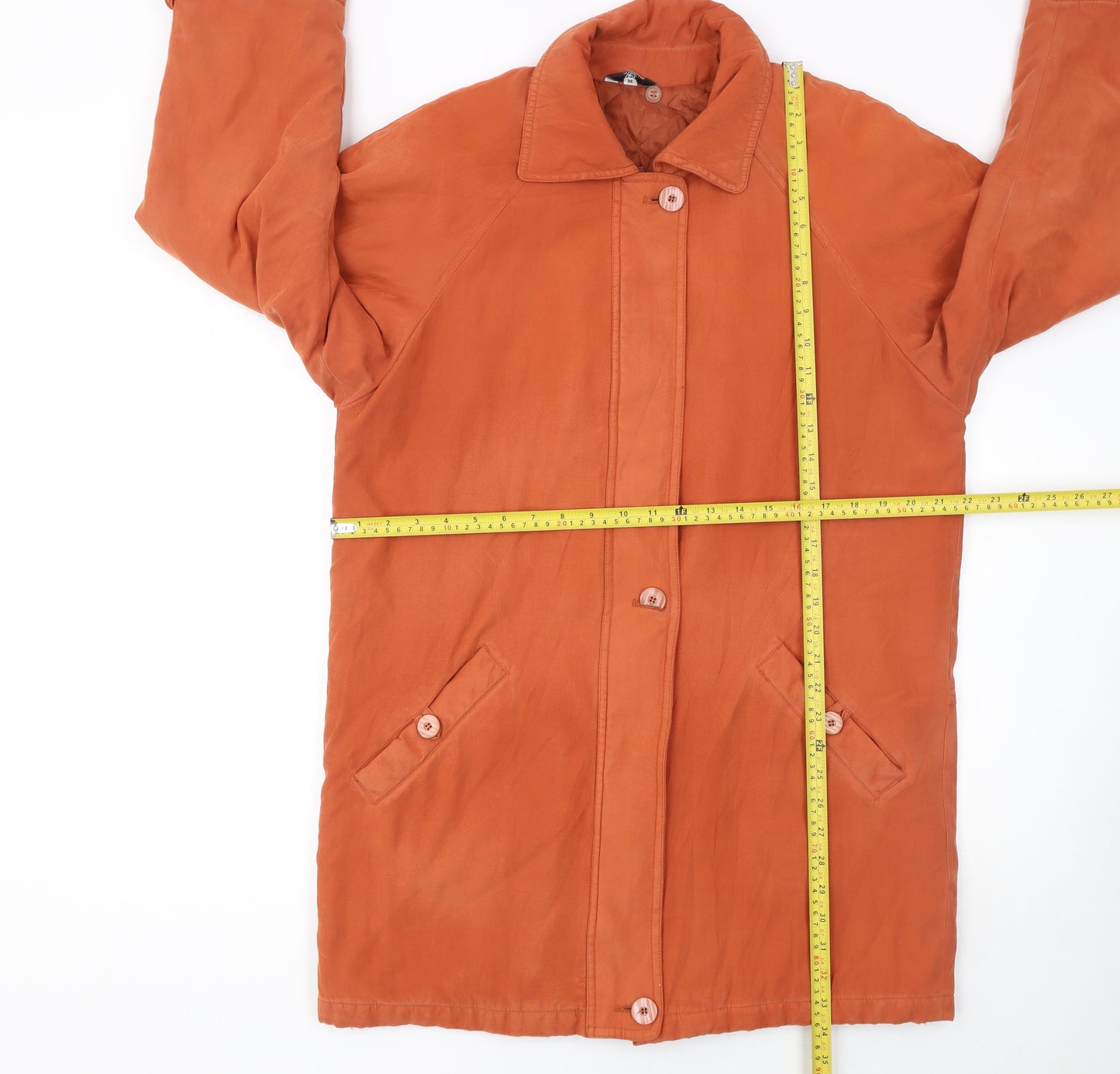 Klass Collection Women's Orange Mid-Length Overcoat Size M