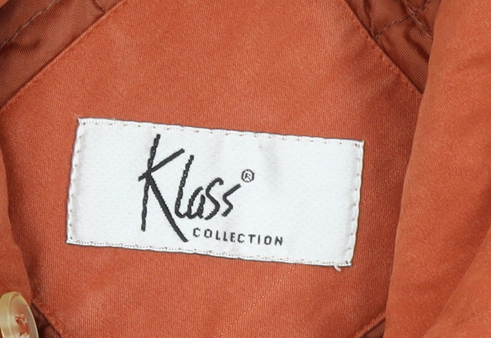 Klass Collection Women's Orange Mid-Length Overcoat Size M