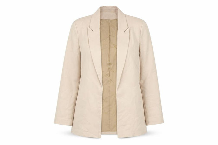 Missguided Women’s Beige Longline Blazer Size 18 Woven Tailored Jacket