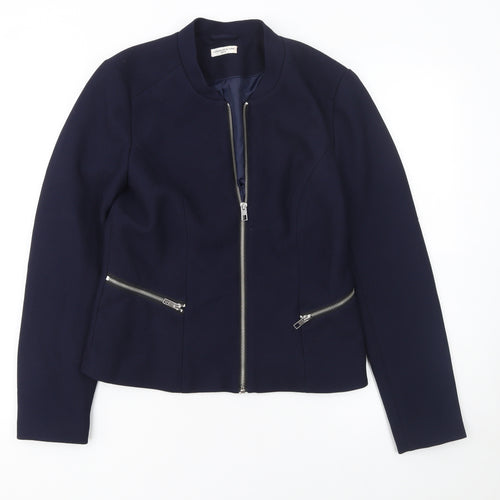 Jacqueline de Yong Women's Blue Slim Fit Zip Jacket Size 12