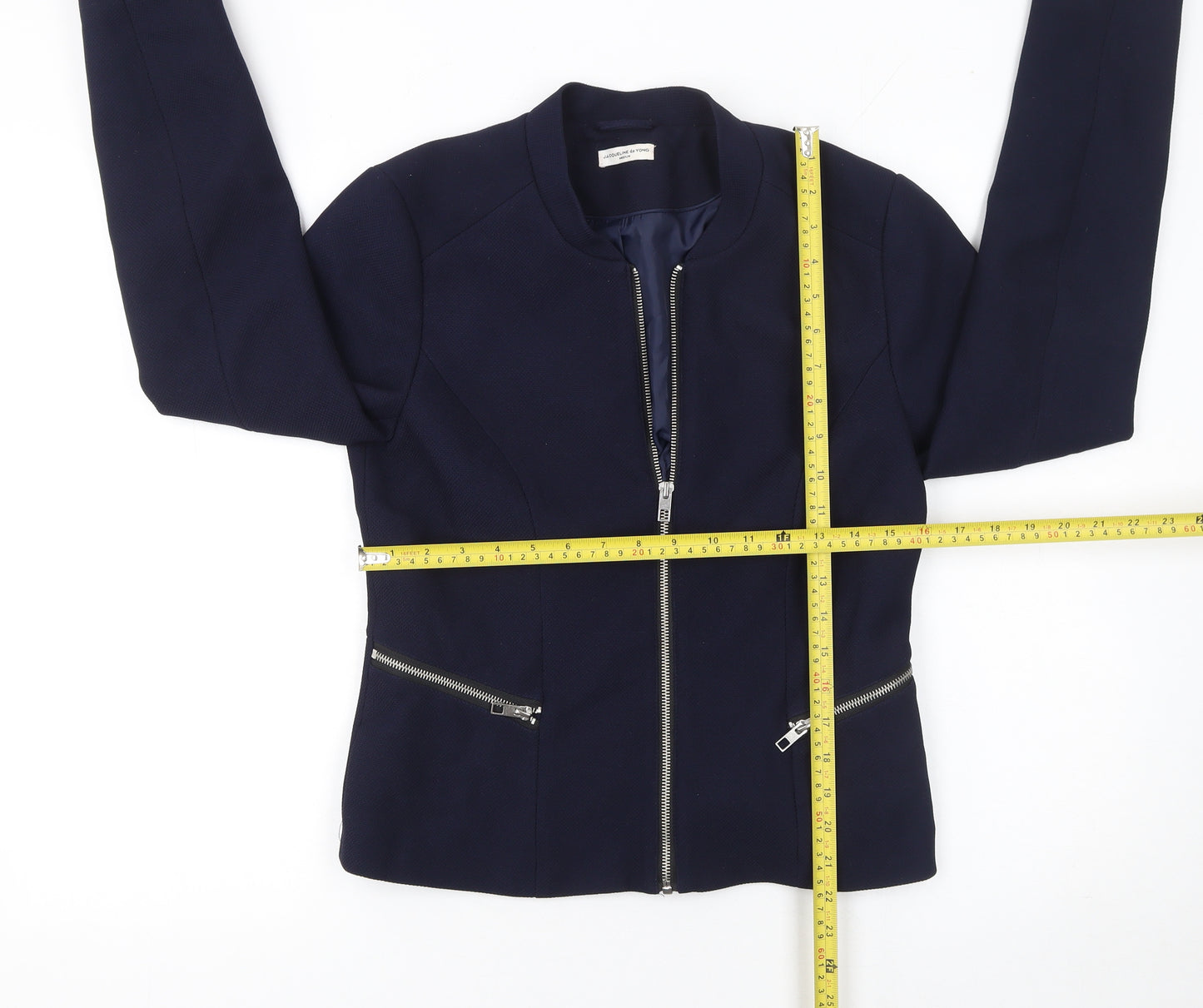 Jacqueline de Yong Women's Blue Slim Fit Zip Jacket Size 12
