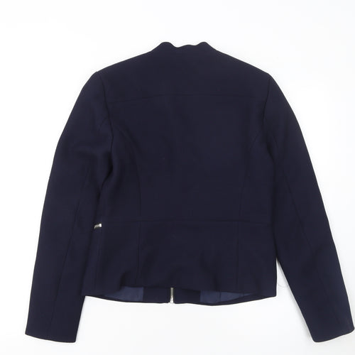 Jacqueline de Yong Women's Blue Slim Fit Zip Jacket Size 12