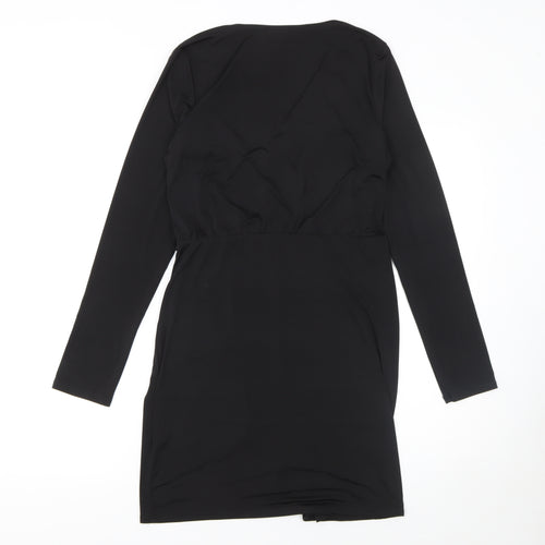 River Island Women’s Black Wrap Knee Length Dress Size 14