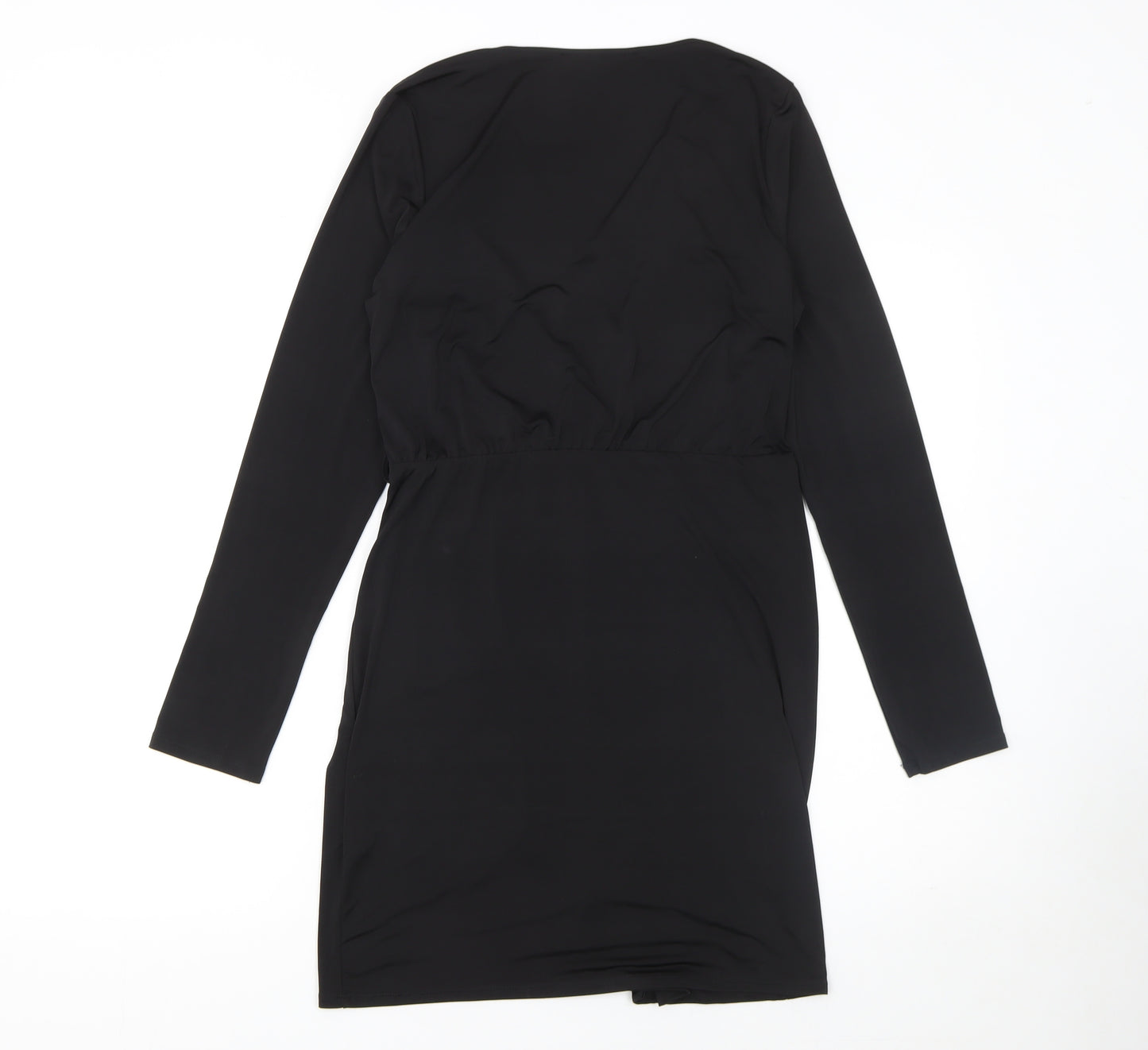 River Island Women’s Black Wrap Knee Length Dress Size 14