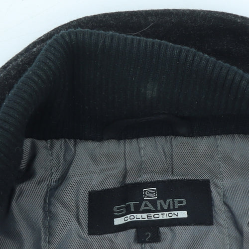 Stamp Collection Men's Black Wool Blend Mid-Length Overcoat M