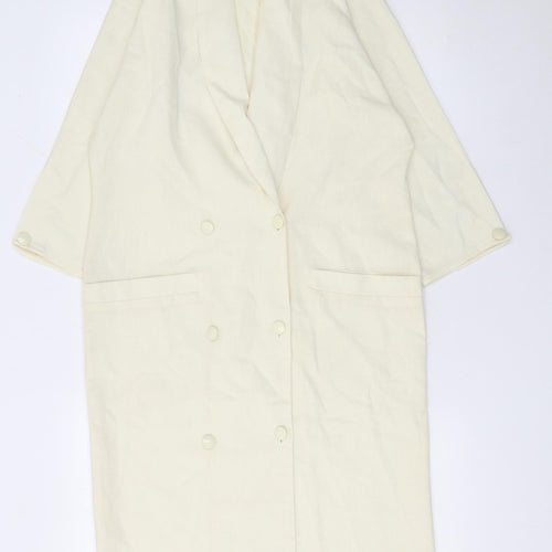 Lettie Women Ivory Double-Breasted Shawl Collar Blazer Size 10